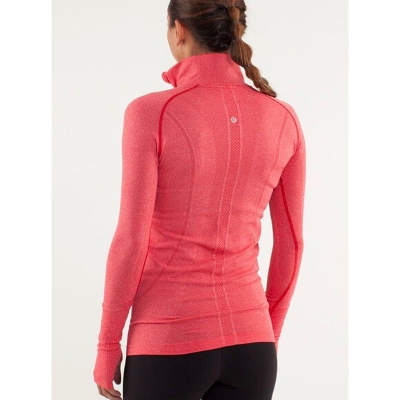 Lululemon Run Swiftly Tech 1/2 Zip Heathered Currant| Size 8 - Picture 2 of 5